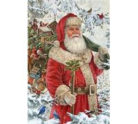 Pittura Diamante Grandi Dimensioni Babbo Natale per 5D Diamond Painting Kit Completo, DIY Strass Ricamo a Punto Croce Hobby Creativi Adulti Kit Mosaico, Natale Decorazione per Casa 50x75cm ZA-3352