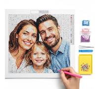Pittura Diamante Personalizzata con Foto per Adulti | Kit Completo Fai da Te | Diamond Painting su Misura con la Tua Immagine |e Decorazione Casa | Set 5D Diamanti Brillanti