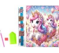 Pittura Diamante Unicorni in Carrozza su Tela