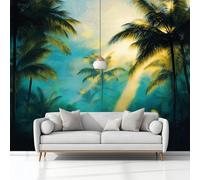 Pittura Digitale Giungla Palme 3D Carta da Parati In Tessuti non Tessuti, 350 x 256 cm Murali Fotomurale Decorazione Murale Soggiorno Camera da Letto Cameretta Dei Bambini