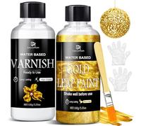 Pittura Dorata Liquida 200ml - Kit Effetto Foglia Oro Super Lucido e Rapido Asciugante - Finitura a Specchio con Vernice - Atossica, Impermeabile per Mobili, Legno, Artigianato, Resina, DIY
