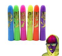 Pittura facciale fluorescente - 6 pezzi pittura viso neon | asciugatura rapida penne pennarelli trucco glitter per feste festival matrimoni Cosplay Halloween