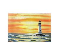 Pittura Faro Oceano Arancione Puzzle Sfidante Gioco di Puzzle Divertimento Attività Famiglia 1000 Pezzi