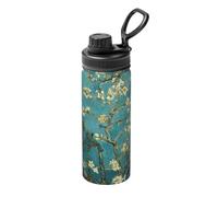 Pittura Fiori di Mandorlo Stampa Stampa 18oz Bollitore Isolato Sport Bottiglia Versatile Viaggio per Basket Outdoor
