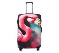Pittura Flamingo Stampa Elastico Lavabile Baggage Protector Universale Valigia Copertura di Viaggio Dei Bagagli Copertura, Nero , XL