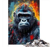 Pittura gorilla Puzzle per famiglie Regalo Puzzle 1000 pezzi 100% cartone riciclato per adulti e bambini dai 12 anni in su Ottimo regalo per adulti 1000 pezzi （26x38 cm）