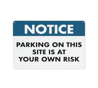 Pittura In Ferro Avviso Di Parcheggio A Proprio Rischio E Pericolo Resistente Uv Targa In Metallo Impermeabile Quadri Metallo Per Patio Pub Cortil 20X30Cm
