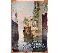 Pittura In Ferro Punta Di Balbianello Lago Di Como Italia Resistente Uv Targa In Metallo Durevole Quadri Metallo Per Pub Club Esterno 20X30Cm