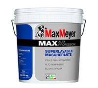 Pittura lavabile MAX A+ alta professione"Nuova Formula 2019" idropittura mascherante professionale bianca al alto potere riempitivo 14 lt. Max Meyer