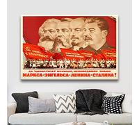 Pittura murale su tela Comunismo Propaganda Poster Marx Friedrich Engels Lenin Stalin Poster Moderno Immagine di arte della parete per Arredamento per l'ufficio del soggiorno Senza cornice 60x90cm