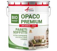 Pittura opaca per muri e soffitti interni - ARCADECO - 1219-2,5 L (+ o - 30m² per strato) Bianco Perla - RAL 1013 - ARCANE INDUSTRIES