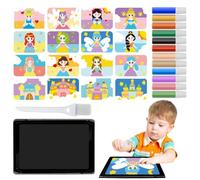 Pittura per bambini, arte per sbucciare e incollare, kit di immagini artistiche colorate per bambini, 1 vassoio, 1 pennello, 12 colori, 16 immagini di peeling e spolverare, strumento artistico