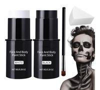 Pittura per il viso bianca e nera, kit per il trucco di Halloween, scheletro zombie, pagliaccio, Hallowen, pittura per il corpo per feste di compleanno, decorazione per feste di Halloween
