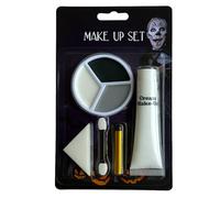 Pittura per il viso di Halloween, kit di pittura per il viso bianco, nero e grigio, scheletro zombie clown, trucco per travestimenti, festival