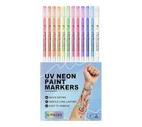 Pittura Per Il Viso - Set Di Colori Da 12 Pezzi, Pennarelli Per Trucco Temporaneo, Kit Per Body Painting Con Inchiostro Lavabile | Strumenti Di Disegno Per La Progettazione Della Pelle Per Feste, Hall