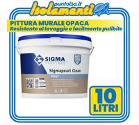 Pittura per Interni Sigma PearlClean Matt Bianco Opaca Lavabile LT. 10