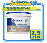 Pittura per Interni Sigma PearlClean Matt Bianco Opaca Lavabile LT. 2,5
