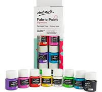 Pittura per Tessuti Qualità Professionale Mont Marte Permanenti e Resistenti all' Acqua - Set 8 Colori x 20ml - Vernice per Stoffa Ideale per Dipingere Abbigliamento Magliette e Accessori per la Casa