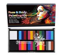 Pittura per viso e corpo - Kit professionale, texture cremosa, asciugatura rapida | Trucco artistico, non tossico e lavabile, travestimento ideale, cosplay, compleanno, carna