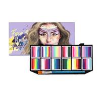 Pittura per viso e corpo, per trucco pittura per il corpo,Kit di pittura per il viso lavabile - Kit per pittura del viso a base d'acqua a 12 colori, di trucchi per cosplay, pittura artistica per Hallo