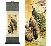 Pittura su Rotolo di Arte Cinese, Pergamene di Paesaggio, Pittura su Rotolo di Arte della Parete Cinese Rotolo Giapponese, Pittura su Rotolo di Seta Decorazione Murale Asiatica Quattro Sta, F8
