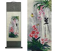 Pittura su Rotolo di Arte Cinese, Pergamene di Paesaggio, Pittura su Rotolo di Arte della Parete Cinese Rotolo Giapponese, Pittura su Rotolo di Seta Decorazione Murale Asiatica Quattro Sta, A2