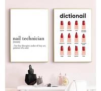 Pittura Su Tela Per Manicure Per Unghie, Stampa Regalo Per Forme Di Unghie, Poster Per Il Trucco, 2 Pezzi, Decorazione Per Salone Di Bellezza, Definizione Di Tecnico Delle Unghie 50Cmx70Cmx2Pcs Senza