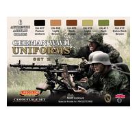 Pittura Tedesco Seconda Guerra Mondiale Uniformi Set-2 6x 22ml Acrilico Colours