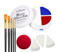 Pittura Viso Halloween Pittura Corpo Rosso Bianco e Blu, Afflano Clown Joker Trucco Face Body Painting Kit, Trucco Bianco Per Viso Halloween Cadavere Sposa Sfx Occhio Nero Calcio Sport Trucchi Cosplay