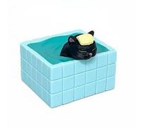 Pitycbo 2 Pezzi Gatto Nella Vasca Figurina Resina Artigianale Oggetto Decorativo Originale Scena in Miniatura Paesaggio Terrario Regalo Creativo Collezionisti, 6 pezzi
