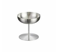 Pitycbo Barware Bicchiere Coppa Contenitore Robusto in Acciaio Inox Finitura Satinata Base Stabile E Capacità Generosa Adatto per Presentare Martini Gelato Pudding Feste Private, Argento, 150ML A U