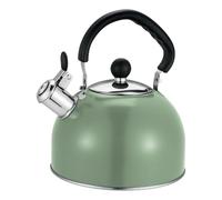 Pitycbo Bollitore con Fischio Teiera per Fuoco Aperto Bollitore Domestico Pentola Fischione con Impugnatura Termoisolante Adatto per Cucine Tradizionali E Mo, Verde
