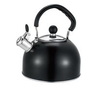 Pitycbo Bollitore con Fischio Teiera per Fuoco Aperto Bollitore Domestico Pentola Fischione con Impugnatura Termoisolante Adatto per Cucine Tradizionali E Mo, Nero