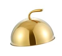 Pitycbo Cloche per Alimenti Coperchio per Piatti Copertura a Cupola Campana Protettiva in Acciaio Inossidabile con Maniglia Adatto per Ristoranti Feste E, Oro