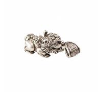 Pitycbo Collana con Pendente in Argento Pendente Collana Ciondolo Gioiello Figura Mitica Accovacciata in con Texture Incisa, Mini Pixiu - Modello Interamente In Argento + Fibbia A Seme Di Melone