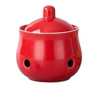 Pitycbo Contenitore per Aglio Decorativo per Cucina Vaso Porta Aglio Barattolo Salva Custodia per Spezie con Design Ventilato Adatto per La, Rosso
