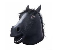 Pitycbo Cosplay Headgear Maschera Cavallo Travestimento Animale Costume Espressivo in Materiale Soffice Adatto per Eventi a Tema Feste Mascherate Rappresentazioni Teatrali, Cavallo Nero