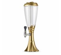 Pitycbo Dispenser per Bevande Distributore di Birra Caraffa con Rubinetto Serbatoio Trasparente Coperchio Abbinato Base Svasata in PC E Adatto per Banchetti, Array, Oro Champagne, 1.5L