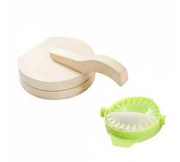 Pitycbo Dumpling Pressa per Ravioli Manuale Pressa per Tortillas Stampo per Empanadas Spianatrice in Legno Massello Riduce lo Sforzo E La Stesura Adatta per, Rotondo+Regalo