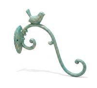 Pitycbo Gancio da Parete Uncino Uccello Ferro Ghisa Ornamento Decorativo Stile Rustico Adatto per Ingresso Corridoio Sala Giardino, Verde Oro