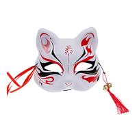 Pitycbo Maschera Cosplay Maschera Giapponese Copricapo Carnevale Accessorio Halloween Materiale Leggero Resistente con Cinturino, Giapponese, Maschera Volpe, Fata Dei Fiori