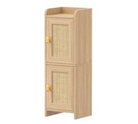 Pitycbo Mobile da Bagno e Stretto in Legno Moderno Armadietto da Bagno con in Rattan Minimalista per Servizio Igienico, Cura Personale