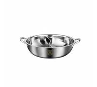 Pitycbo Pentola a Doppio Scomparto Pentola Hot, 36 Cm, Pentola Hot Pot Yinyang In Acciaio Inossidabile 304, Spessore Extra, 36 Cm, Adatta Per 5-8 Persone
