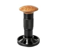 Pitycbo Pressino a Molla con Tappetino Accessorio Automatico Pressino Molla con Impugnatura Zigrinata Ergonomico Pressacaffè Manico in Legno per Bar, Casa, 51MM
