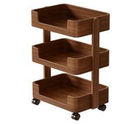 Pitycbo Scaffale Libreria in Legno Carrello Libreria Ripiano Mobile Carrello Multiuso Design a Strati per Sfruttare l'Altezza E Organizzare Libri Snack E Cancelleria Adatto Soggiorno, 3 Livelli