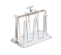 Pitycbo Scolapiatti Scolabicchieri, Portabicchieri Argento Elettrolitico + Vassoio In Plastica Bianco Con Custodia In Silicone