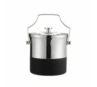 Pitycbo Secchiello Ghiaccio Isolato Secchiello Bevande Contenitore Termico Secchiello con Coperchio Manico E Base Antiscivolo in Acciaio Inox per Feste Bar di Tavolo da Pranzo