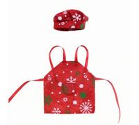 Pitycbo Set da Cuoco in Miniatura con Grembiule e Cappello Morbido Durevole per Collezionisti di Bambole, Decorazioni Mensola , Rosso Neve
