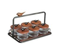 Pitycbo Snack in a Due Livelli E Maniglia per Servire Caramelle E Noccioline Organizzatore da Banco con Coperchi Decorativi Adatto per Ufficio, Stile B
