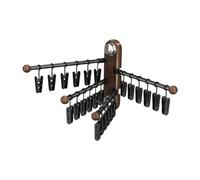 Pitycbo Stendibiancheria con Ventosa Rack Stendino Da Muro Pieghevole Appendiabiti con Mollette Costruzione in PET Metallo Adatto per Bagno Camera Lavanderia, Marrone Nero